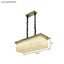 GobekUsa LED Gold Suspension Crystal Rod Island Light for Dining Room - Simplicity & Warm/White Lighting