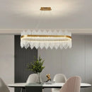 GobekUsa Crystal Rod Round Chandelier: Modern Nordic Light for Living Room, Bedroom, Dining Room, Kitchen