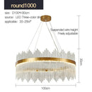 GobekUsa Crystal Rod Round Chandelier: Modern Nordic Light for Living Room, Bedroom, Dining Room, Kitchen