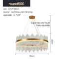 GobekUsa Crystal Rod Round Chandelier: Modern Nordic Light for Living Room, Bedroom, Dining Room, Kitchen