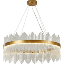 GobekUsa Crystal Rod Round Chandelier: Modern Nordic Light for Living Room, Bedroom, Dining Room, Kitchen