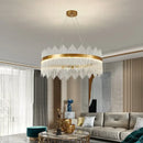 GobekUsa Crystal Rod Round Chandelier: Modern Nordic Light for Living Room, Bedroom, Dining Room, Kitchen