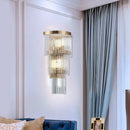 GobekUsa Modern Crystal Rod Tiered Sconce Light - 2/3 Lights, Gold Wall Mounted - Dining Room Lighting