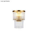 GobekUsa Modern Crystal Rod Tiered Sconce Light - 2/3 Lights, Gold Wall Mounted - Dining Room Lighting