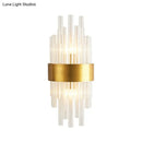 GobekUsa Modern Gold Wall Mount Light with Crystal Tube - Perfect for Corridors