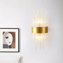 GobekUsa Modern Gold Wall Mount Light with Crystal Tube - Perfect for Corridors