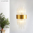 GobekUsa Modern Gold Wall Mount Light with Crystal Tube - Perfect for Corridors