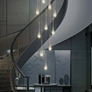 GobekUsa Crystal Rotating Staircase Chandelier: Luxe Duplex Living Room Pendant