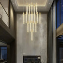 GobekUsa Crystal Rotating Staircase Chandelier: Luxe Duplex Living Room Pendant