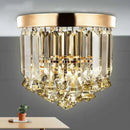 GobekUsa Crystal Round Ceiling Lights: Champagne/Clear Stainless Steel Design for Luxe Spaces