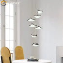 GobekUsa Crystal Sand Staircase Chandelier-Living, Dining, Bedroom LED Decorative Light