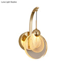 GobekUsa Modern LED Wall Mount Light in Gold with Crystal Shade - Perfect for Great Room Lighting