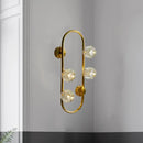 GobekUsa Gold Modern Wall Mount Light with Clear Crystal Shade and Oval Frame - 4 Bulb Wall Lighting Idea