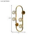GobekUsa Gold Modern Wall Mount Light with Clear Crystal Shade and Oval Frame - 4 Bulb Wall Lighting Idea