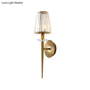 GobekUsa Modern Conical Wall Sconce in Gold with Clear Crystal and Metal - Perfect for Living Room Lighting