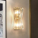 GobekUsa Modern Clear Crystal Shade Wall Mounted Light with 2 Heads – Stylish Corridor Lighting Fixture