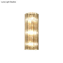 GobekUsa Contemporary Gold Wall Sconce with Crystal Shade - Modern 3-Light Flush Mount