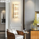 GobekUsa Contemporary Gold Wall Sconce with Crystal Shade - Modern 3-Light Flush Mount