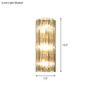 GobekUsa Contemporary Gold Wall Sconce with Crystal Shade - Modern 3-Light Flush Mount