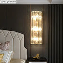 GobekUsa Contemporary Gold Wall Sconce with Crystal Shade - Modern 3-Light Flush Mount