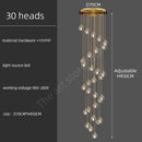 GobekUsa Crystal Stainless Steel Staircase LED Chandelier for Modern Luxury Interiors