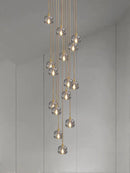GobekUsa Crystal Stainless Steel Staircase LED Chandelier for Modern Luxury Interiors