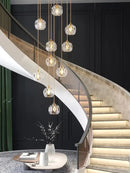 GobekUsa Crystal Stainless Steel Staircase LED Chandelier for Modern Luxury Interiors