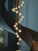 GobekUsa Crystal Stainless Steel Staircase LED Chandelier for Modern Luxury Interiors