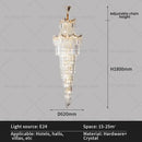 GobekUsa Crystal Stair Chandelier: Modern Duplex Villa Light Luxury for Elegant Living Rooms