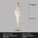 GobekUsa Crystal Stair Chandelier: Modern Duplex Villa Light Luxury for Elegant Living Rooms