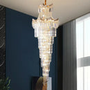 GobekUsa Crystal Stair Chandelier: Modern Duplex Villa Light Luxury for Elegant Living Rooms
