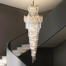 GobekUsa Crystal Stair Chandelier: Modern Duplex Villa Light Luxury for Elegant Living Rooms