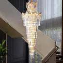 GobekUsa Crystal Stair Chandelier: Modern Duplex Villa Light Luxury for Elegant Living Rooms