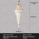 GobekUsa Crystal Stair Chandelier: Modern Duplex Villa Light Luxury for Elegant Living Rooms