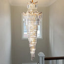 GobekUsa Crystal Stair Chandelier: Modern Duplex Villa Light Luxury for Elegant Living Rooms