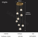 GobekUsa Crystal Stair Football Shaped Chandelier with G9 Lights