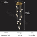 GobekUsa Crystal Stair Football Shaped Chandelier with G9 Lights