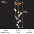 GobekUsa Crystal Stair Football Shaped Chandelier with G9 Lights