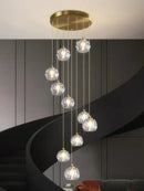 GobekUsa Crystal Stair Football Shaped Chandelier with G9 Lights