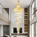 GobekUsa Crystal Stair Long Chandelier - Simple Modern Design for Duplex Villa Living Room