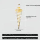 GobekUsa Crystal Stair Long Chandelier - Simple Modern Design for Duplex Villa Living Room