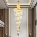 GobekUsa Crystal Stair Long Chandelier - Simple Modern Design for Duplex Villa Living Room