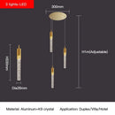 GobekUsa Crystal Staircase Chandelier: Modern Loft Hanging Lamps with Gold Finish