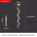 GobekUsa Crystal Staircase Chandelier: Modern Loft Hanging Lamps with Gold Finish