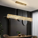 GobekUsa Crystal Steel LED Pendant Light | Modern Dining Room Hanging Lamp