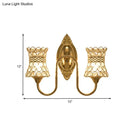GobekUsa Gold Modern Metal Wall Sconce with Crystal Swirl Design and Dual Lighting
