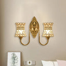 GobekUsa Gold Modern Metal Wall Sconce with Crystal Swirl Design and Dual Lighting