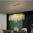 GobekUsa Crystal Tassel LED Branch Chandelier for Dining Room and Home Decor