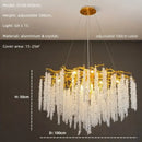GobekUsa Crystal Tassel LED Branch Chandelier for Dining Room and Home Decor
