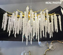 GobekUsa Crystal Tassel LED Branch Chandelier for Dining Room and Home Decor